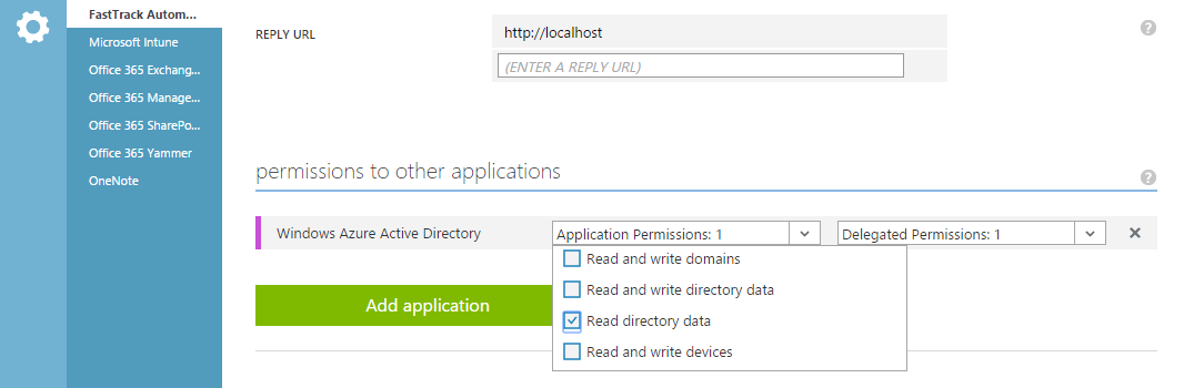 Microsoft Azure AD / Office 365 add application #7